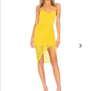 Lovers + Friends Yellow lace dress